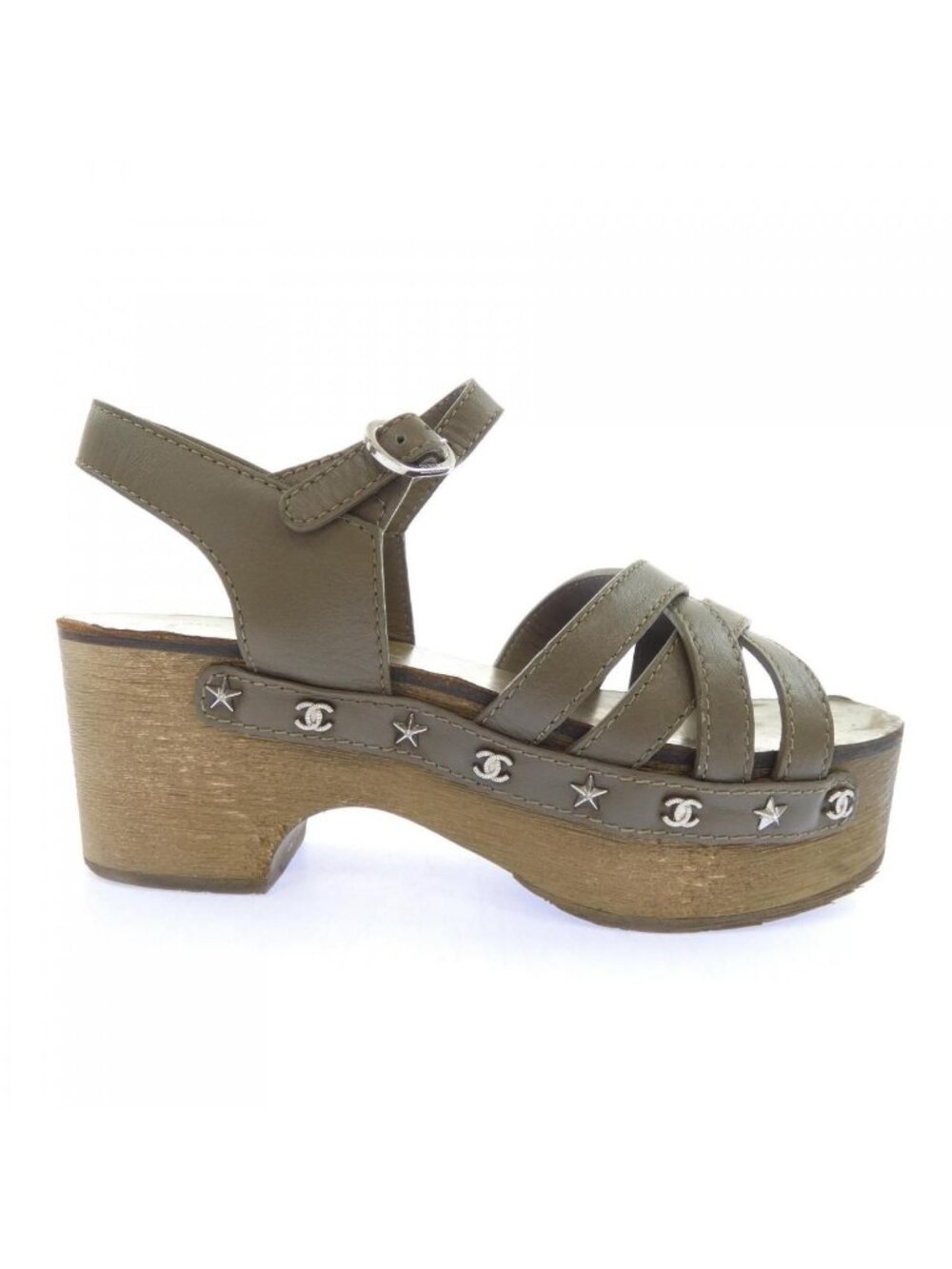 Chanel Sandals Khaki